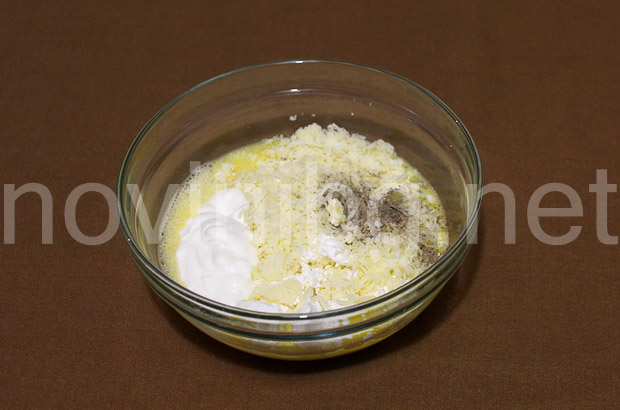 Обърната солена торта от чушки - направа на сместа